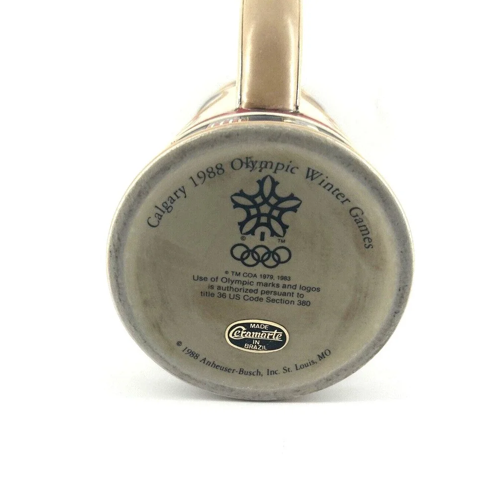 Vintage Budweiser U.S.A Calgary 1988 Olympic Winter Games Beer Mug Stein‎